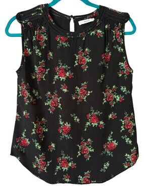 Ricki's NWT Women's Black Floral Sleeveless Blouse Size XS